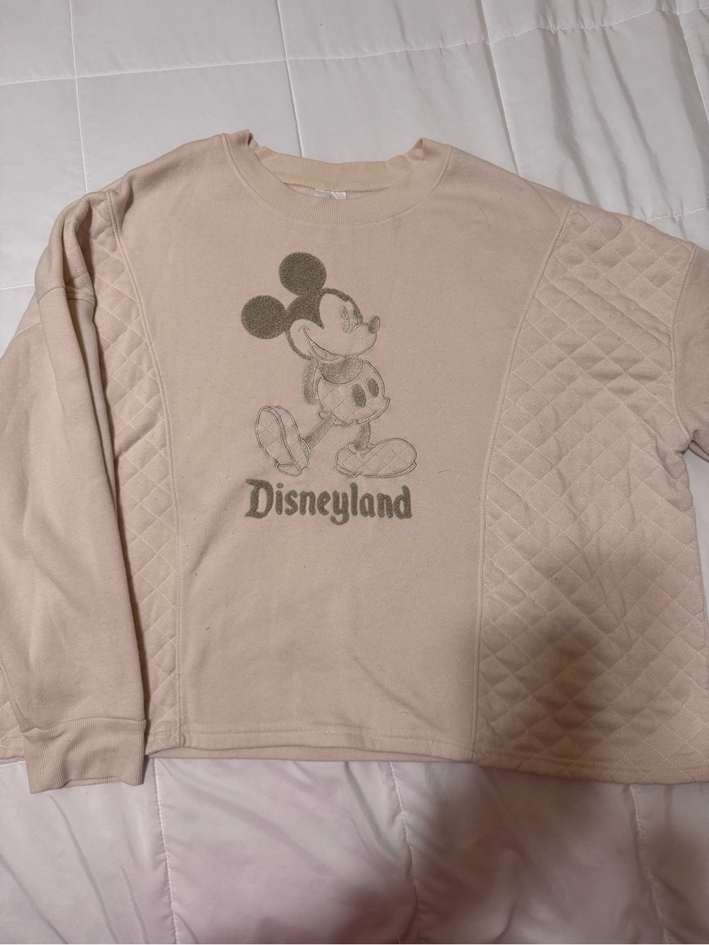 Disneyland Cream Mickey Disneyland Quilted Sweatshirt